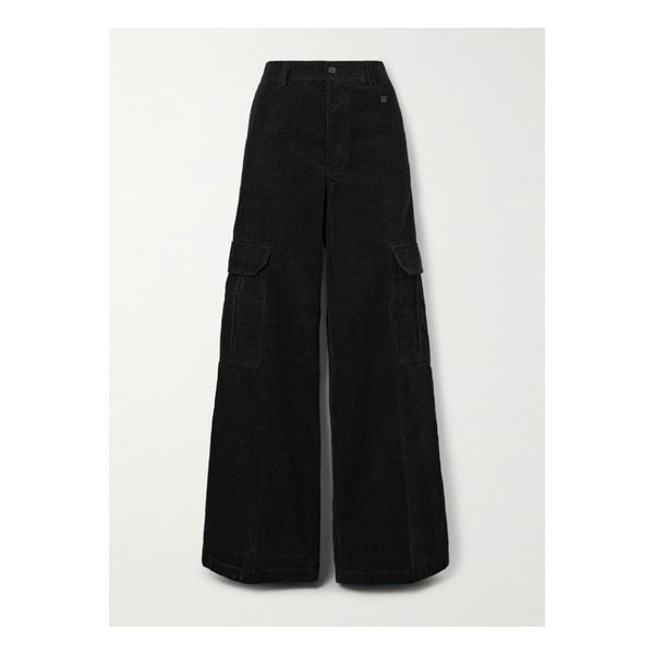 코튼 코듀로이 와이드 카고 팬츠 블랙 1647597325234794