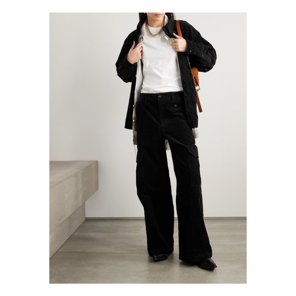 코튼 코듀로이 와이드 카고 팬츠 블랙 1647597325234794