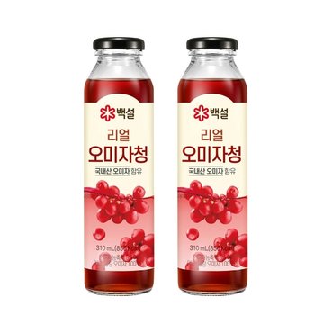  백설 리얼 오미자청 310ml x2개