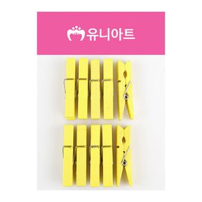 유니아트 1200 나무집게 (대) (노랑)
