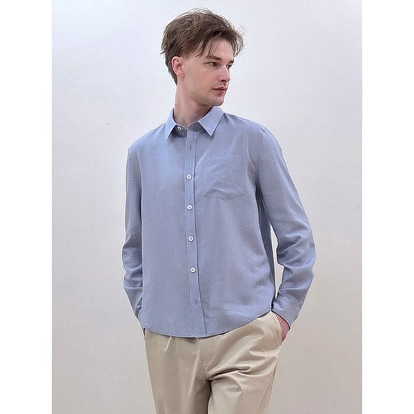 Ash Blue Linen Shirt