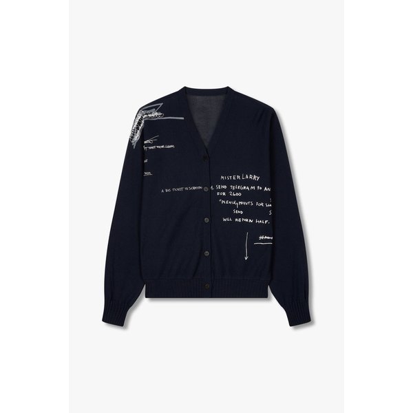 [BASQUIAT] 레터링 브이넥 가디건 71152503C7147