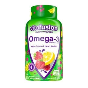 Vitafusion Omega-3 Gummies - 베리 & 레모네이드 - 120ct, 비타퓨전 건강식품