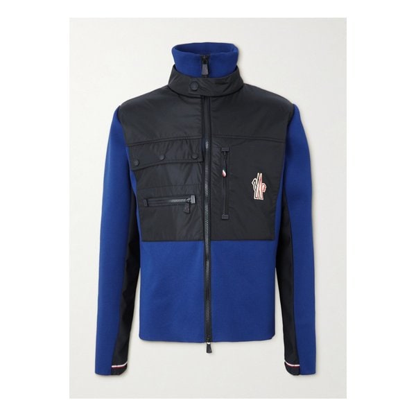 몽클레어 로고 아플리케 플리스 테크 저지 집업 재킷 블루 27086482323536844