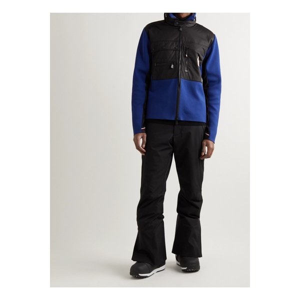 몽클레어 로고 아플리케 플리스 테크 저지 집업 재킷 블루 27086482323536844