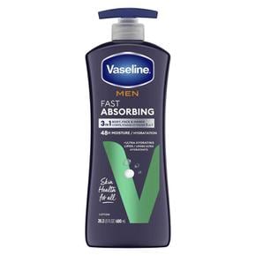 미국직구 Vaseline 바세린 맨 패스트 앱솔빙 바디 페이스 핸드 3in1 바디 로션 600ml