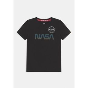 키즈 알파 인더스트리 NASA 레인보우 - 프린트 티셔츠 반팔티 - 블랙 8425703 71742485