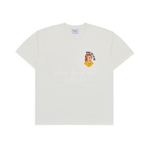 MINI BABY FACE YELLOW SHIRT SHORT SLEEVE T-SHIRT CREAM 노랑셔츠 크림