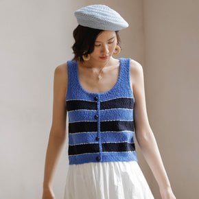 LS_Sleeveless knit blue top