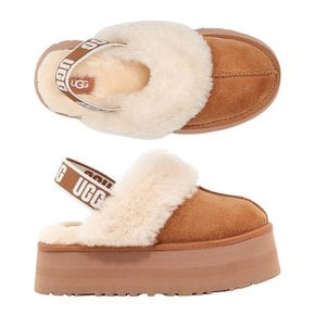 미국 어그 UGG 여성 펀케트 Funkette 밴딩 플랫폼 슬리퍼 체스트넛