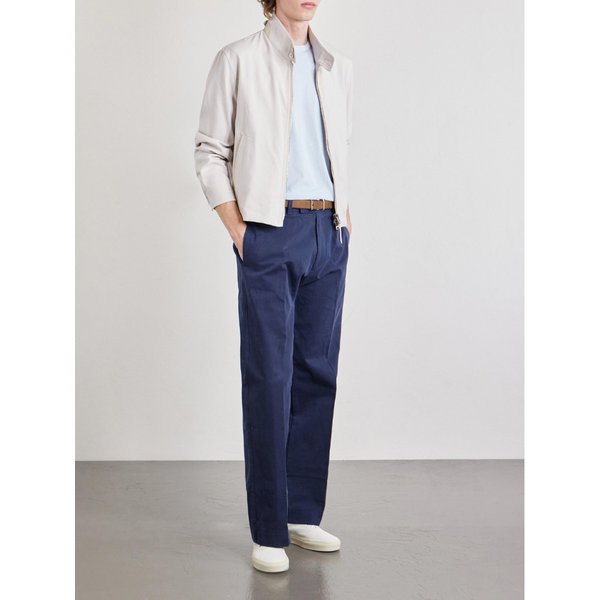 슬림핏 로고 자수 코튼 실크 블렌드 저지 티셔츠 46376663163002977