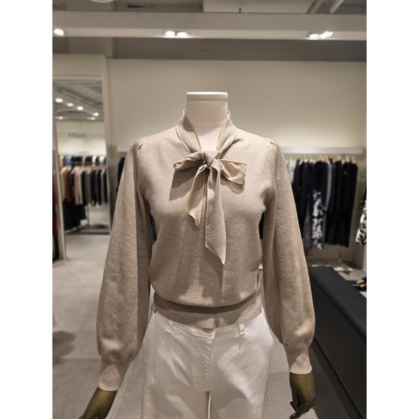 [파주점] 글리터 타이 브이넥 풀오버 니트 JS2B1PO511