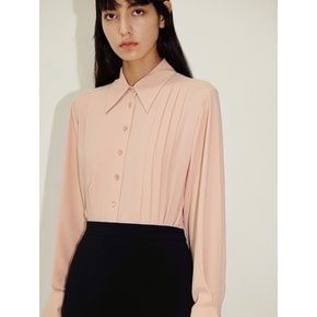 [Drama Signature] Pleated Silky Blouse