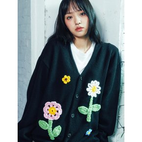 CROCHET GARDEN CARDIGAN BLACK