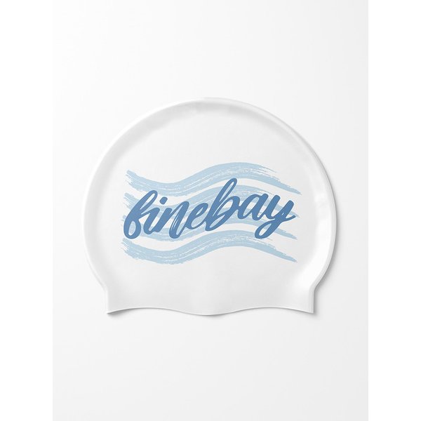Finebay Wave Blue Silicone Swim Cap