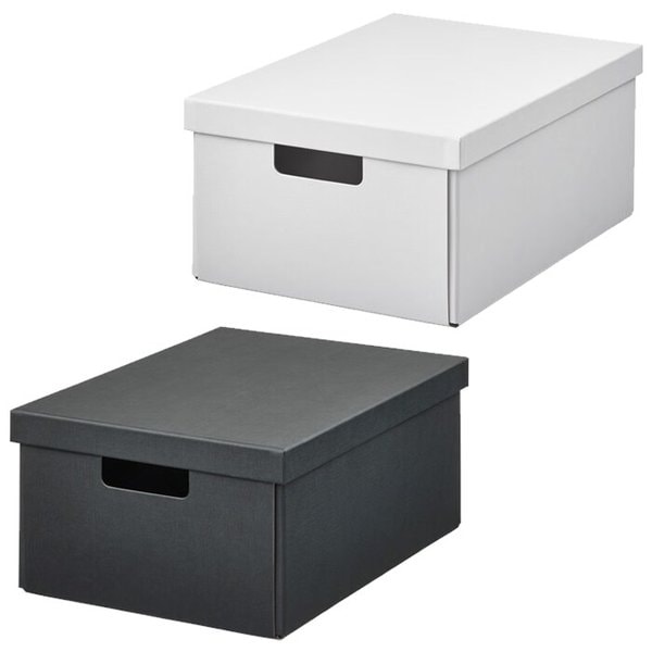 FJADERHARV 피에데르하르브 수납상자+뚜껑 중형 25x35x16cm 정리함 수납박스 서류보관함