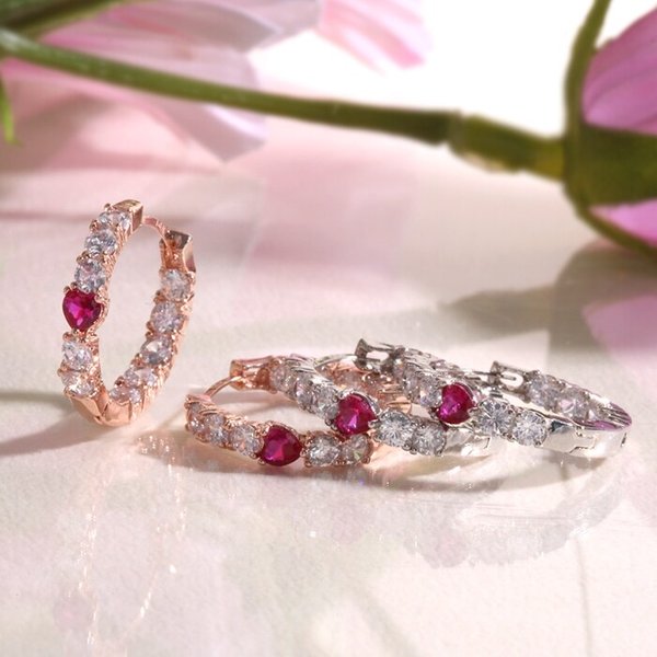 14k 레이첼 하트 원터치 링 귀걸이 A00549