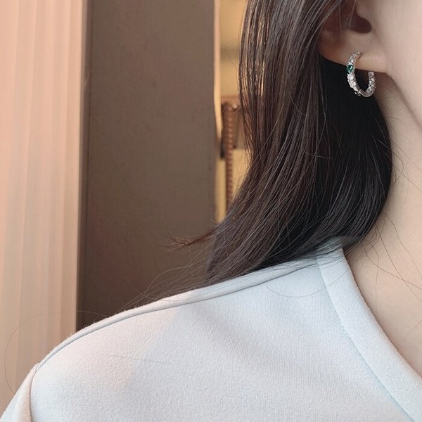 14k 레이첼 하트 원터치 링 귀걸이 A00549