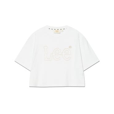 LEE 우먼 아플리케 빅 트위치 로고 티셔츠 화이트 LE2502ST61WH