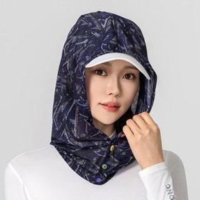 파비온 자외선차단 지오벨 블루패턴 냉감 햇빛가리개