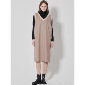 조끼 브이넥 니트 원피스 택가격 138000원_P409036655