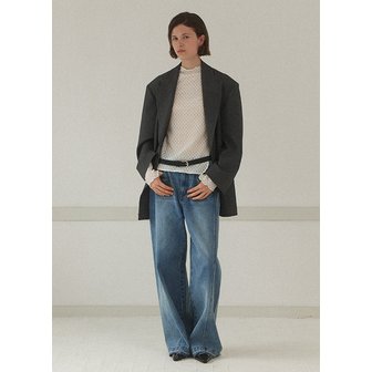 나인(Atelier Nain) (PT-5583)SIDE LINE WIDE DENIM PANTS