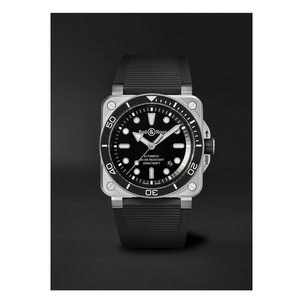 벨앤로스 BR 03 다이버 오토매틱 스테인리스 스틸 고무 42mm 시계 46376663162921243
