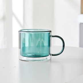 [여름세일30%] 글라스룸 이중 내열 컬러 유리머그250ml (teal)