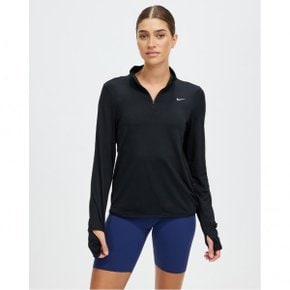 3893943 Nike Swift Element UV Protection Quarter Zip Running Top - Black  Reflective Silve