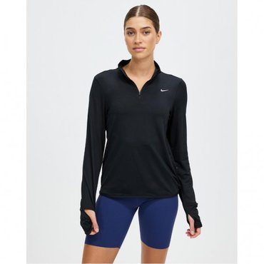 나이키 3893943 Nike Swift Element UV Protection Quarter Zip Running Top - Black  Reflective Silve