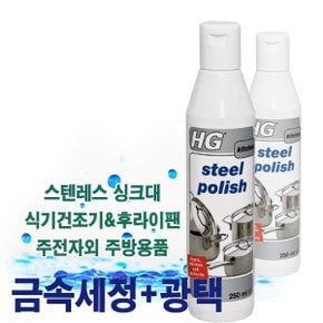 HG 스틸폴리쉬 250ml 스텐 냄비 금속 광택제 스테인레스 스텐레스 세척 얼룩제거 찌든때 클리너