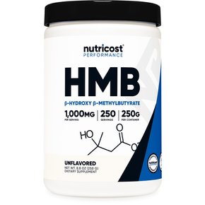 뉴트리코스트  HMB  파우더  B-하이드록시  B-메틸뷰티레이트  무향료  1000mg    250  서빙