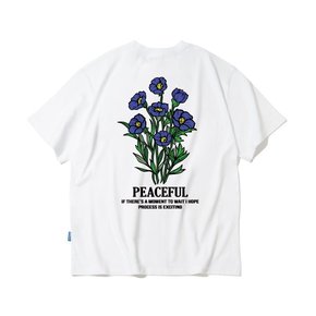 BLUE FLOWER BUNDLE GRAPHIC 티셔츠 - 화이트