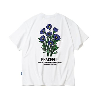 트립션 BLUE FLOWER BUNDLE GRAPHIC 티셔츠 - 화이트