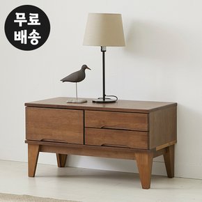 레빈 고무나무 원목 거실장 미니 낮은 티비 테이블 소형 미니 tv장(B형/월넛)