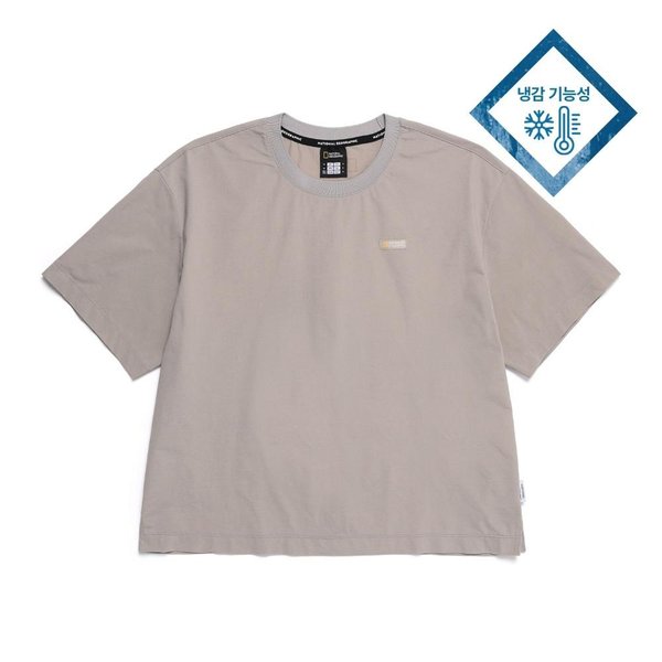 [여주점] N252WTS190 여성 프로즌에어 세미크롭 반팔티셔츠 MOURNING GREY