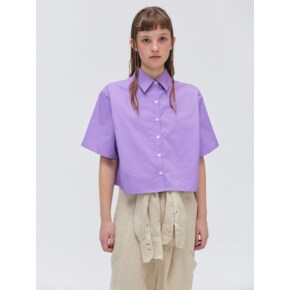 Wide Crop Half Shirts - Violet