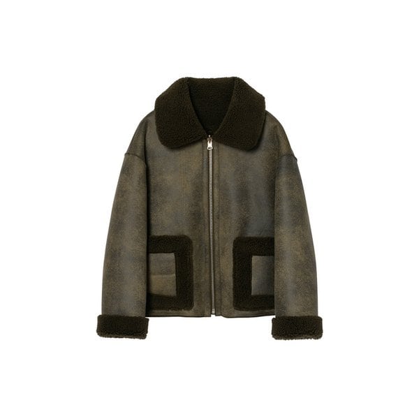 리얼 양털 리버시블 무스탕 자켓 [카키]