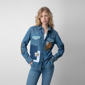 [여주점] 데님 셔츠 Thelma Denim Patch Shirts ZE3SFCTSH025Z81