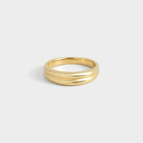 14k ribbed dome ring