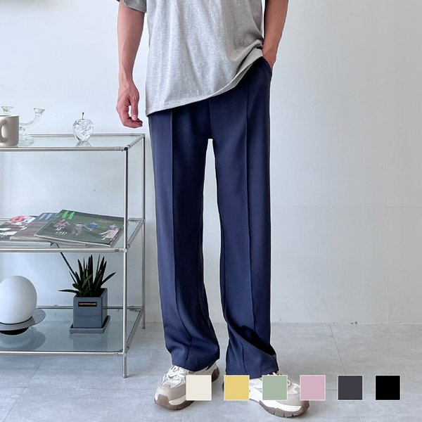 남자 데일리 밴딩 핀턱 캐주얼 일자 바지 SD-PTA-SSD230453M