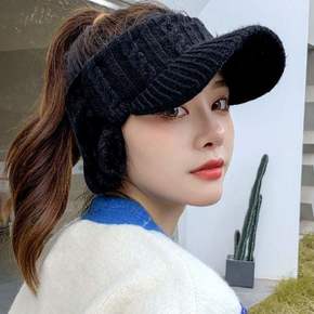 골프 방한 니트 귀마개 여성 겨울 귀달이 모자 이어플러그