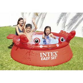 INTEX(인텍스) 대형 풀 풀 해피 클럽 이지 세트 풀 183×38 cm[일본 정규품] 26100 레드