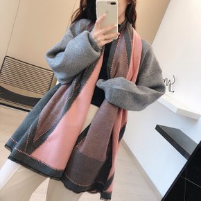 [1+1] 명품패턴 소프트 숄더머플러 목도리 여성숄