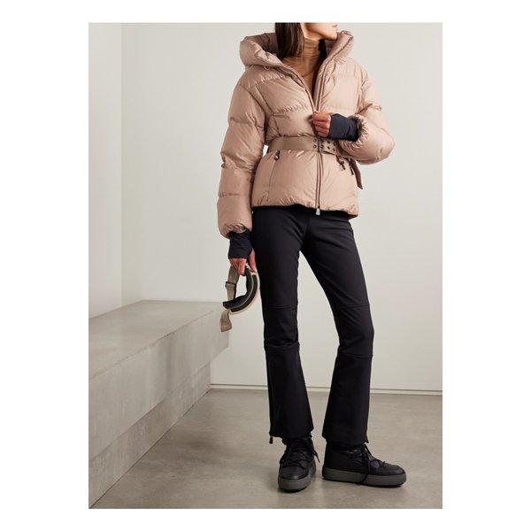몽클레어 니센 후드 벨트 퀼팅 립스탑 다운 스키 재킷 로즈 골드 46376663162844882