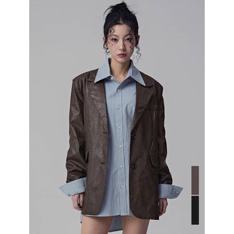 urbandress(어반드레스) 노브 아트 레더 자켓_2Colors