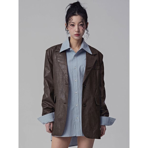 노브 아트 레더 자켓_2Colors