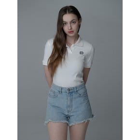 CLOVER KARA BUTTON TSHIRT_WHITE