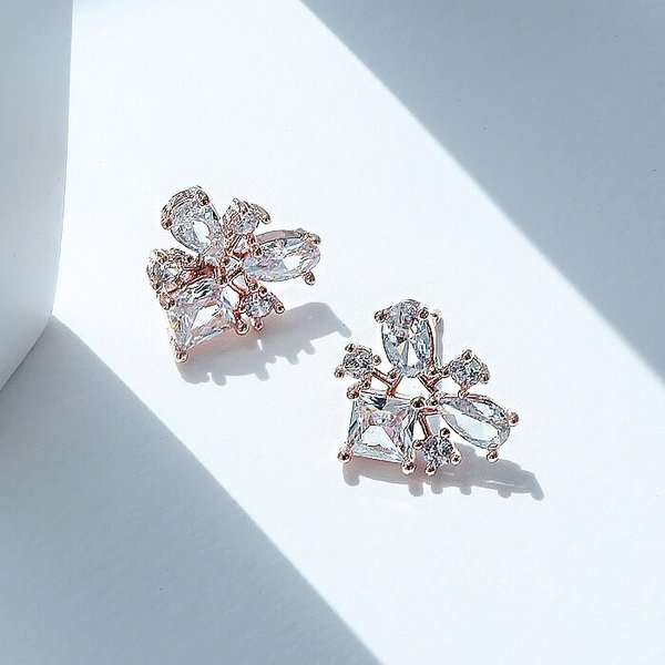 14K G.F 플로에 크리스탈 귀걸이 EA3169