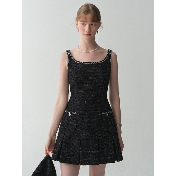 Trimming Tweed Bustier Dress-Mini(3Color)